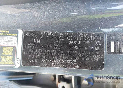 2014 Kia Forte Ex from USA, damaged, VIN KNAFX4A89E5203378